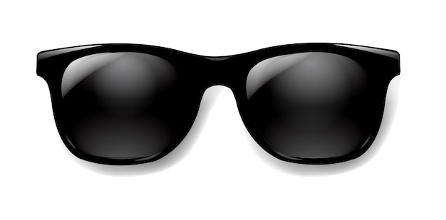 Vector gafas de sol negras con fondo blanco