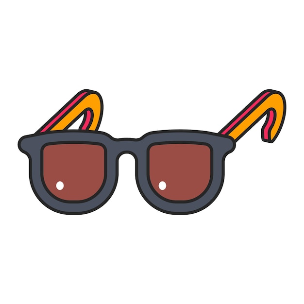 Gafas de sol pegatina vector ilustración de dibujos animados aislado en un fondo blanco