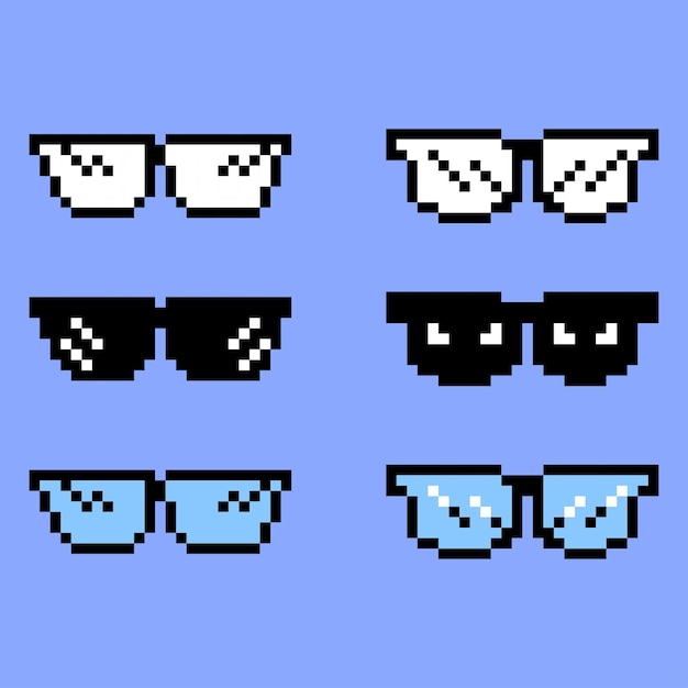 Vector gafas de sol pixel art