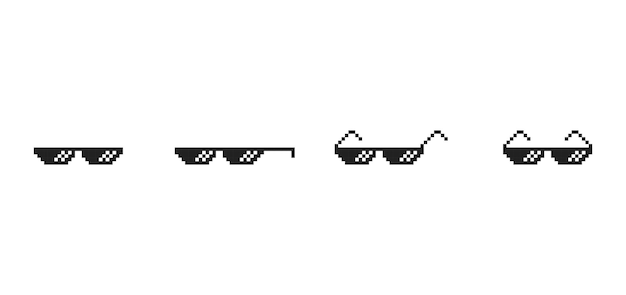 Las gafas de sol Pixel son un conjunto de iconos Vector EPS 10