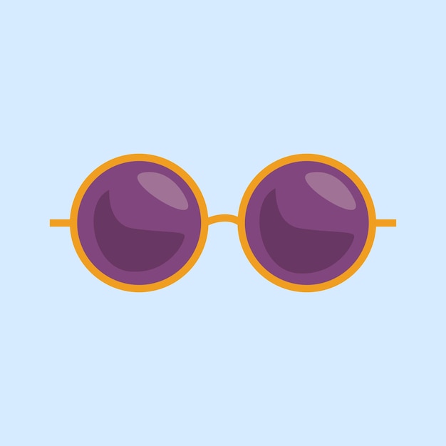 gafas de sol redondas con diseño vectorial plano