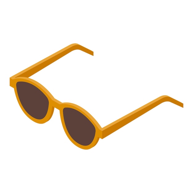 Gafas de sol redondas de moda con marco amarillo sobre un fondo blanco