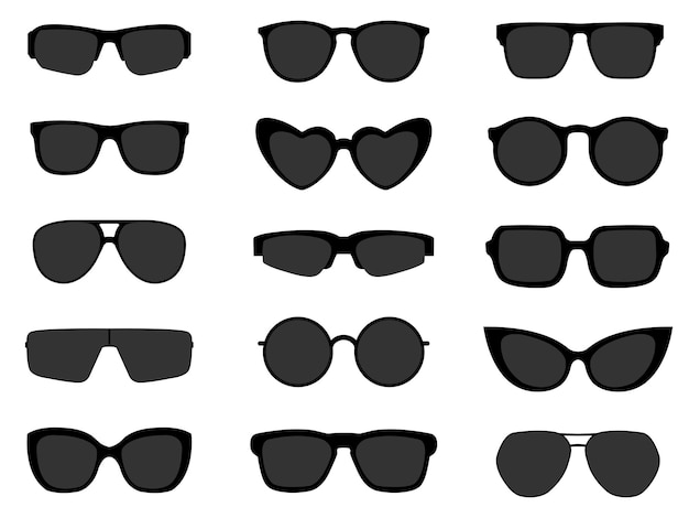 Vector gafas de sol vectoriales de moda colección de gafas aisladas en blanco accesorio de vacaciones de verano