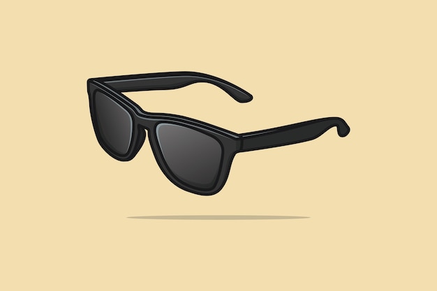 Gafas de sol de verano de moda e ilustración de vector óptico de lente negra
