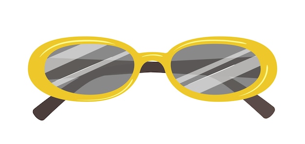 Gafas de sol de verano modernas de moda con marco de plástico de forma ovalada ilustración vectorial aislada en blanco