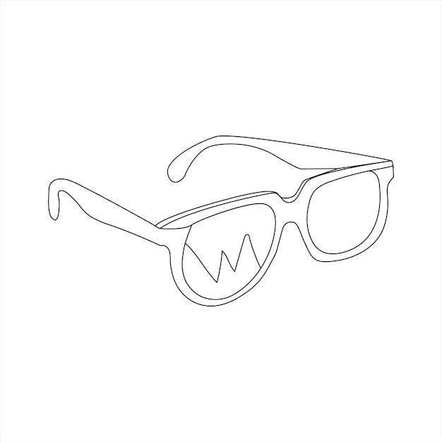 Gafas vector de dibujo de línea continua única Una línea Gafas de fondo vectorial