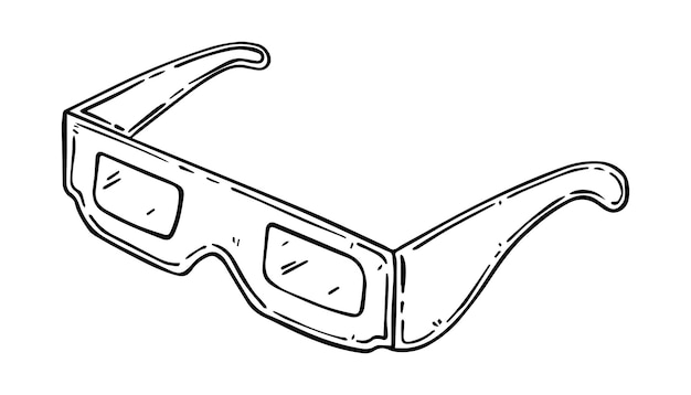 Gafas para ver una película en 3d lineal doodle