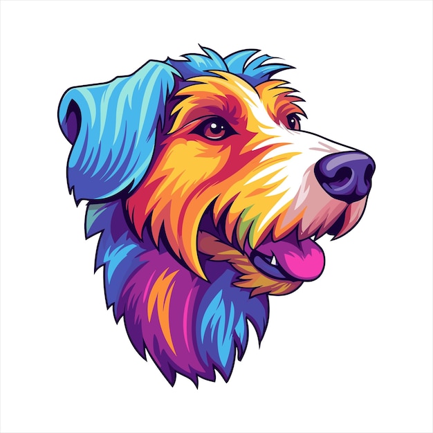 Vector gal terrier raza de perro colorido dibujos animados kawaii personaje animal mascota aislado pegatina ilustración