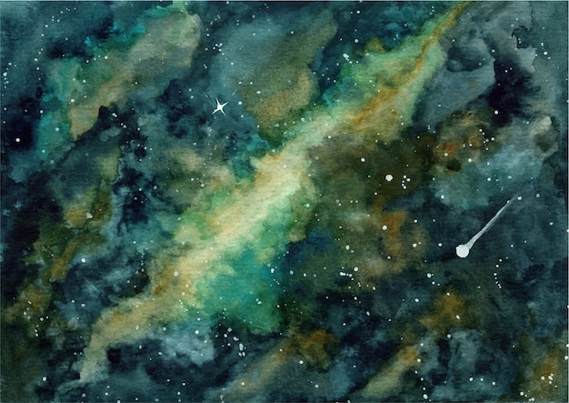 Vector galaxia abstracta con fondo acuarela
