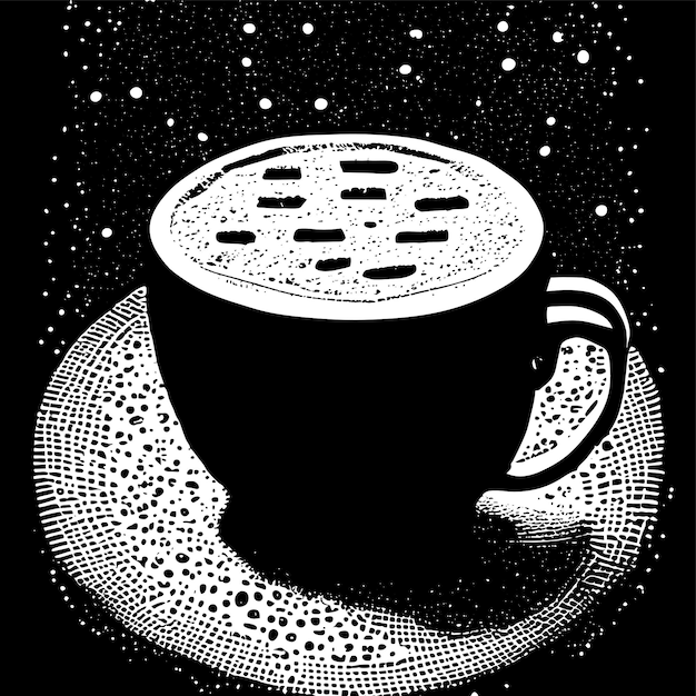 Vector galaxia dentro de una taza de té dibujado a mano dibujos animados pegatina icono concepto ilustración aislada