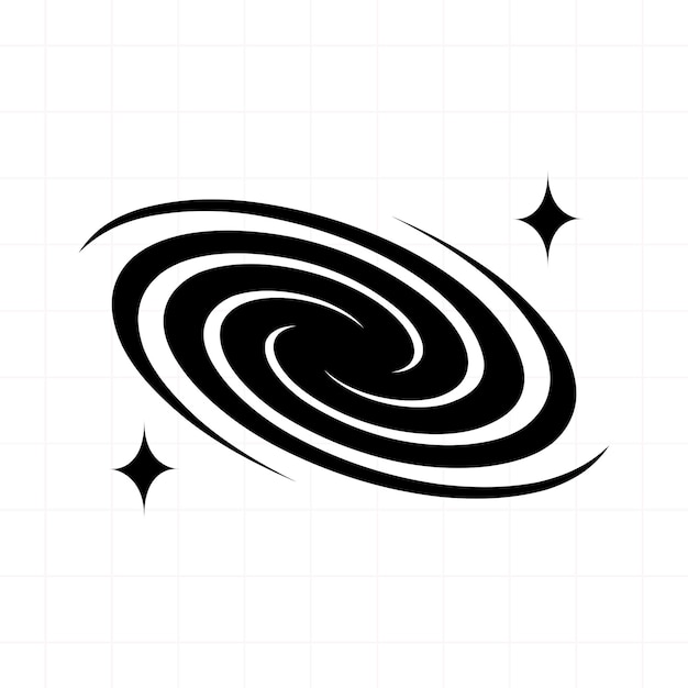 Vector galaxia espiral sobre un fondo blanco.