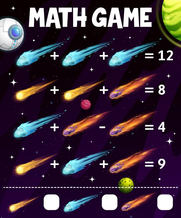 Vector galaxia estrellada galaxia espacio con asteroides juego