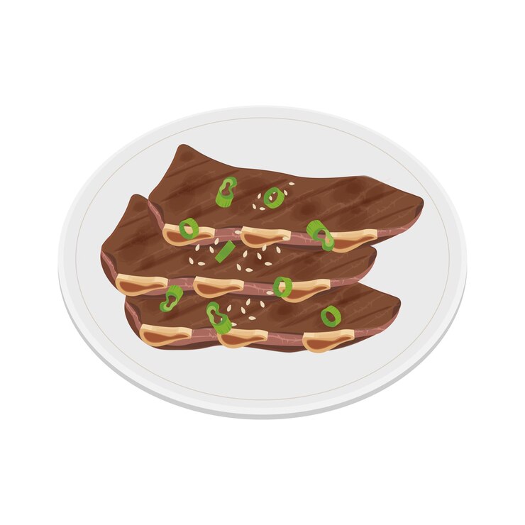 Galbi a la parrilla o galbi gui Vector Ilustración del logotipo