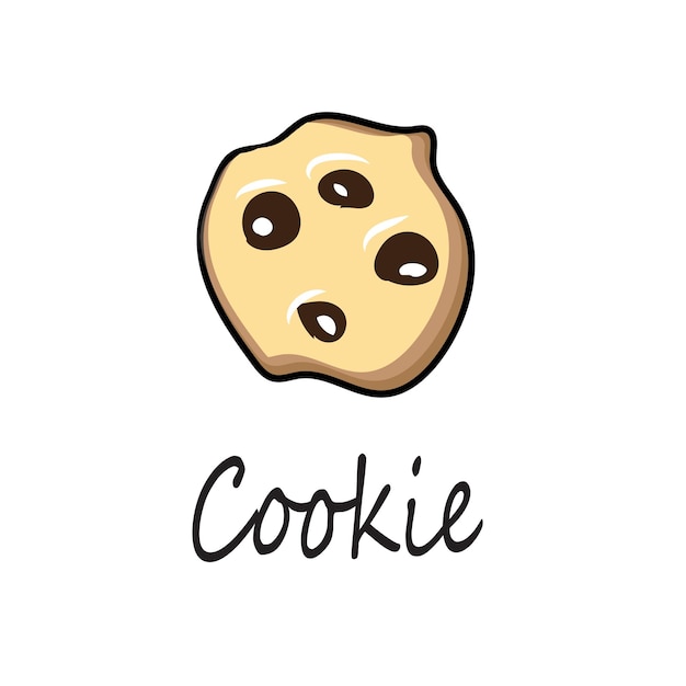 galleta aislada sobre fondo blanco, ilustración vectorial de alimentos