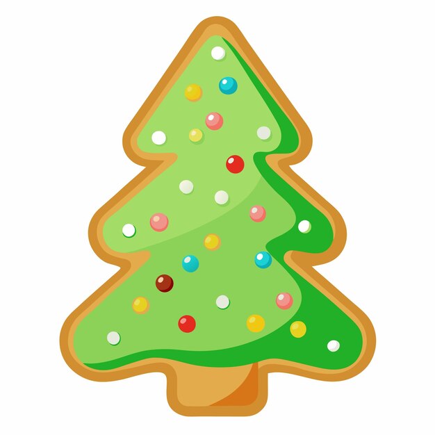 Galleta de árbol de Navidad con glaseado verde y salpicaduras coloridas Trato festivo para las fiestas
