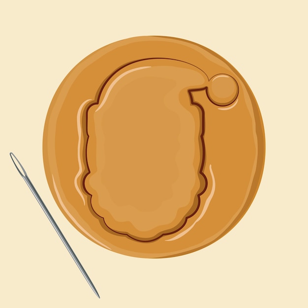 Galleta de azúcar de panal de dalgona coreana en forma de Papá Noel. Ilustración vectorial