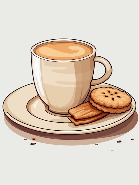 Vector galleta con café