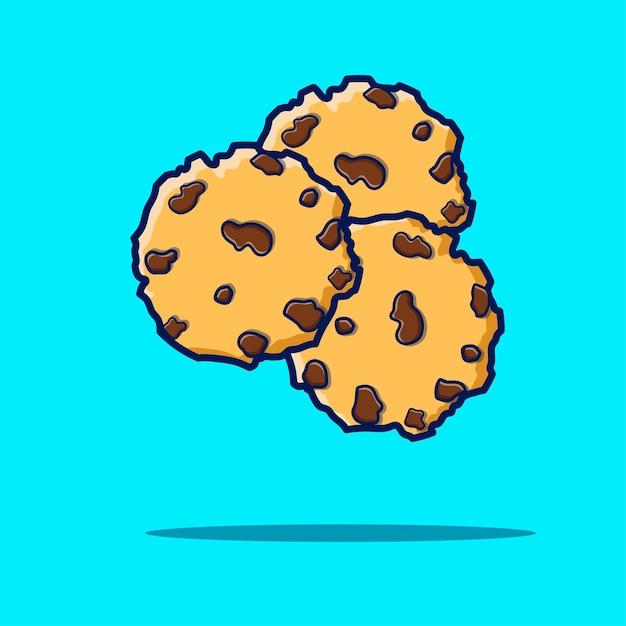 Galleta de chip ihocolate, ilustración de vector de icono de panadería