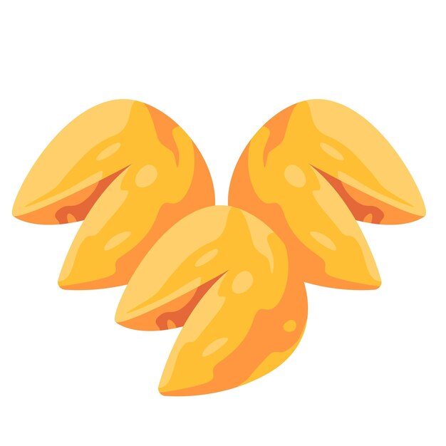 Galleta de la fortuna tradicional china comida asiática dibujo ilustración