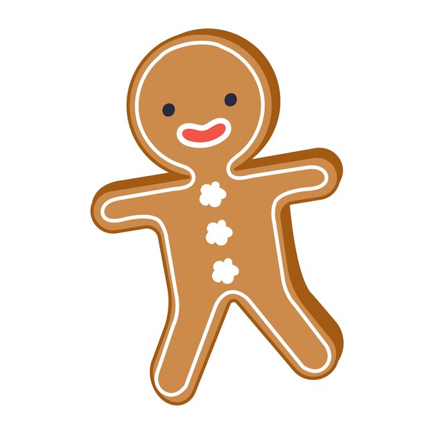 Galleta de hombre de jengibre dibujada a mano