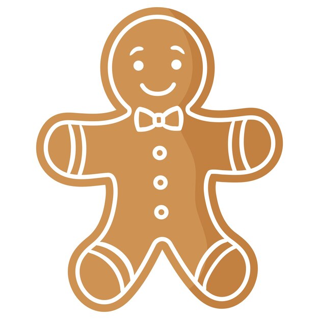 Galleta de hombre de pan de jengibre festivo de Navidad cubierto por glaseado blanco. Feliz navidad y próspero año nuevo concepto.