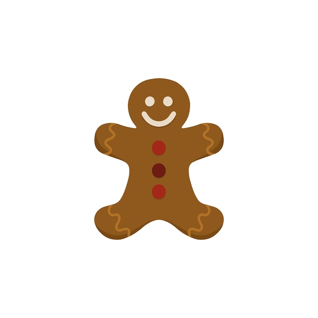 Galleta de hombre de pan de jengibre de vacaciones. Galleta en forma de hombre con botones de colores.