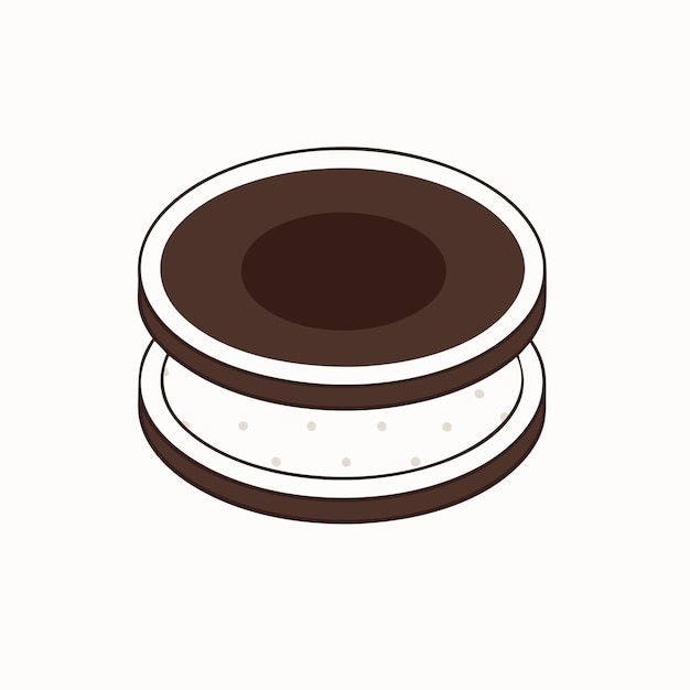 Galleta isométrica en un vector de fondo blanco aislado 7