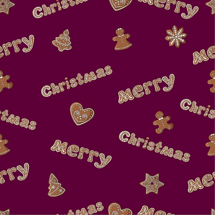Galleta de jengibre de patrones sin fisuras - Feliz Navidad. Ilustración vectorial. EPS 10