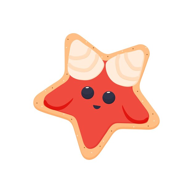Galleta lindo satanás halloween ilustración vectorial en blanco