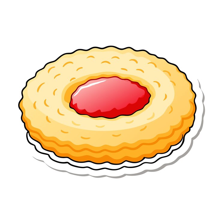 Vector una galleta de mantequilla con mermelada de fresa 11