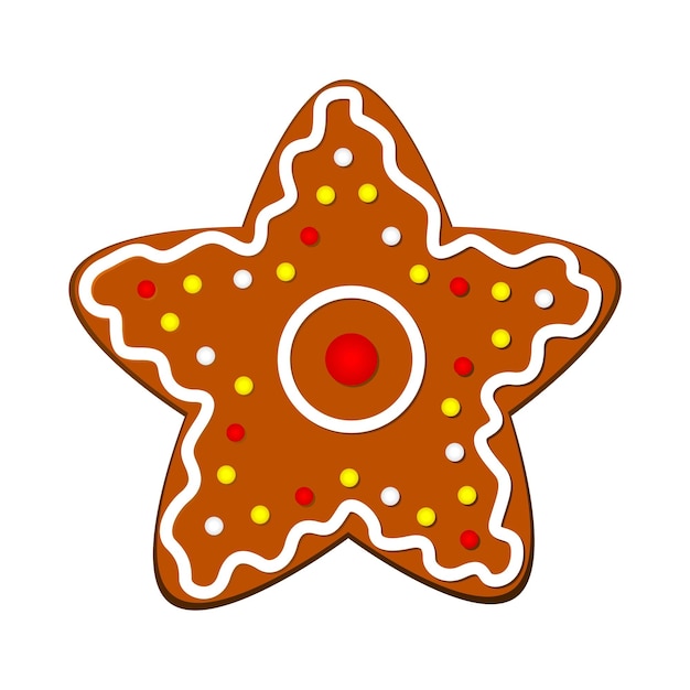 una galleta de pan de jengibre con un punto rojo en la parte superior