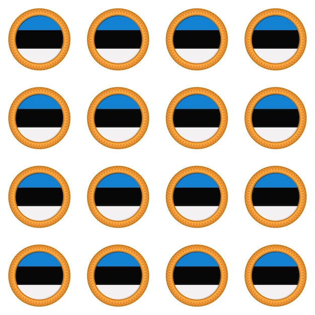 Galleta de patrón con país de bandera Estonia en galleta sabrosa