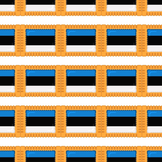 Galleta con patrón con el país de la bandera Estonia en una sabrosa galleta