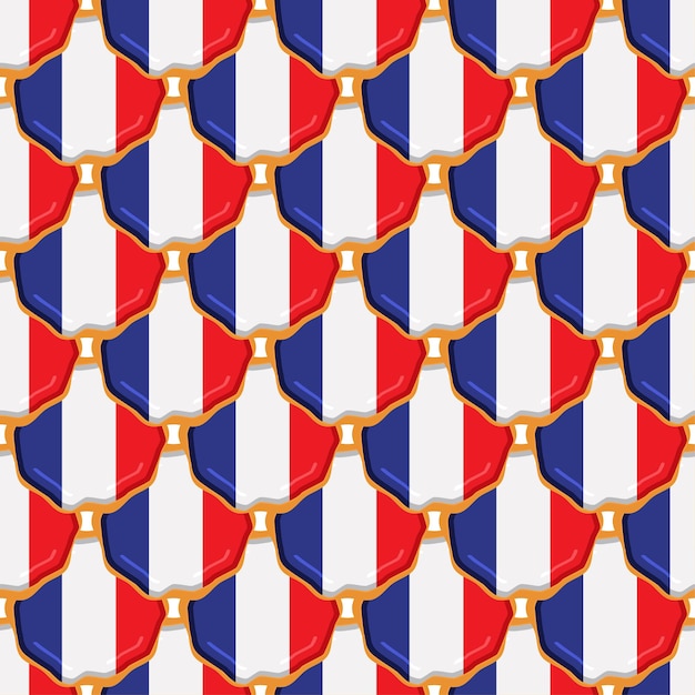 Galleta con patrón con el país de la bandera Francia en una sabrosa galleta