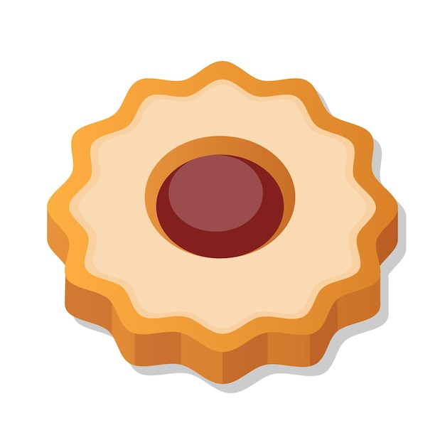 Galleta de postre con mermelada de fresa Ilustración de dibujos animados