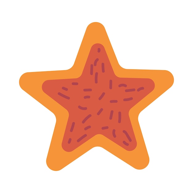 Galleta de vacaciones en forma de estrella pentágona