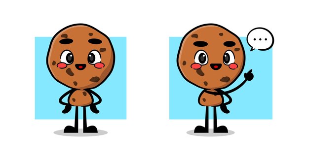 Vector galletas bonitas mascota de comida divertida personaje vectorial