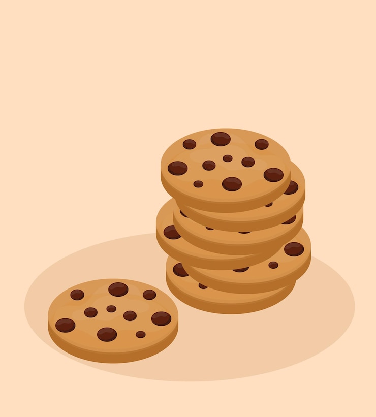 Vector galletas caseras con chispas de chocolate mucho vector ilustración