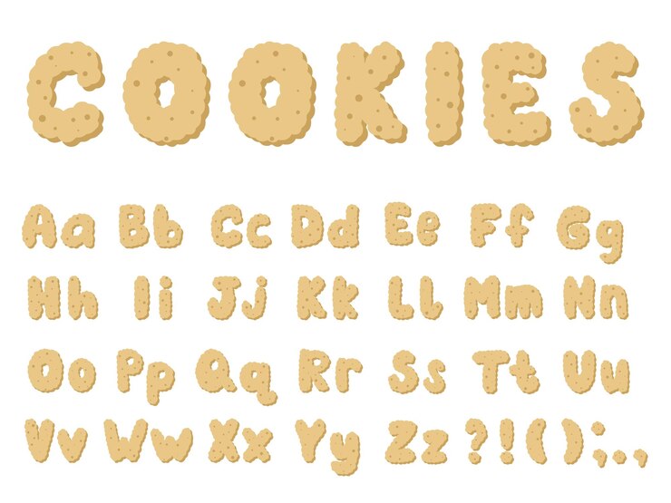 Vector las galletas de cracker de alfabeto inglés gráficos vectoriales