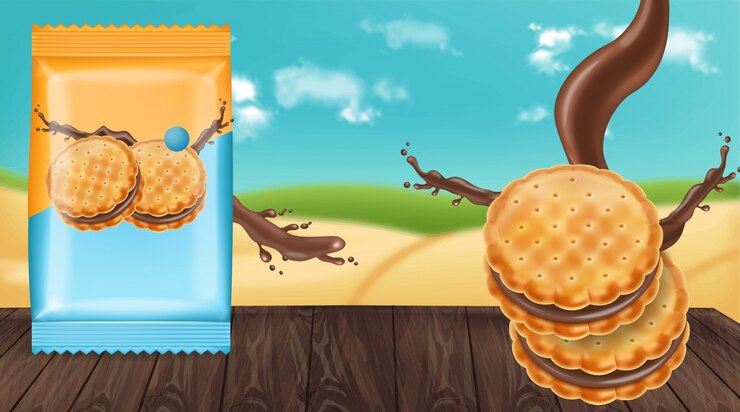 Vector galletas de crema de chocolate simulacro