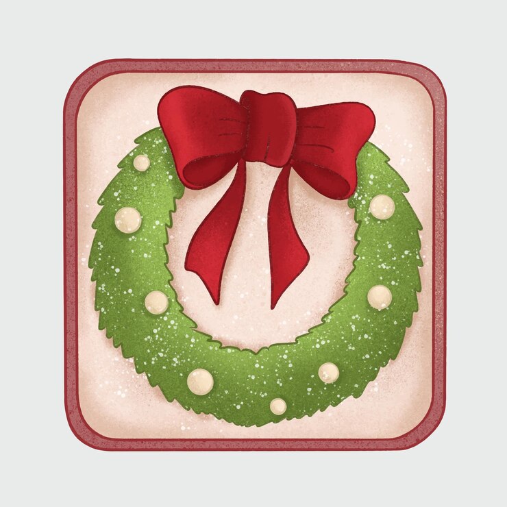 Vector las galletas decoradas con la corona de navidad