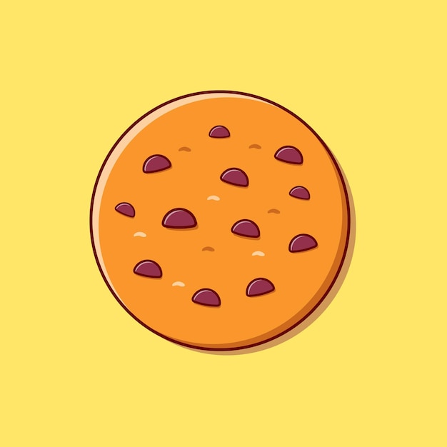 Galletas frescas con vector de ilustración plana de chocolate