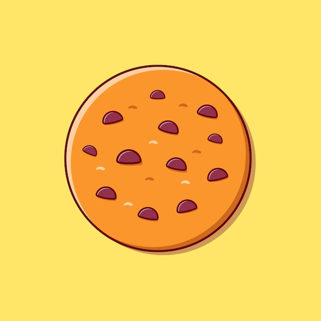 Galletas frescas con vector de ilustración plana de chocolate