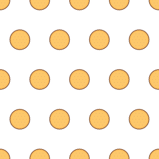 Galletas de galletas de patrones sin fisuras sobre un fondo blanco. ilustración de vector de tema de galleta