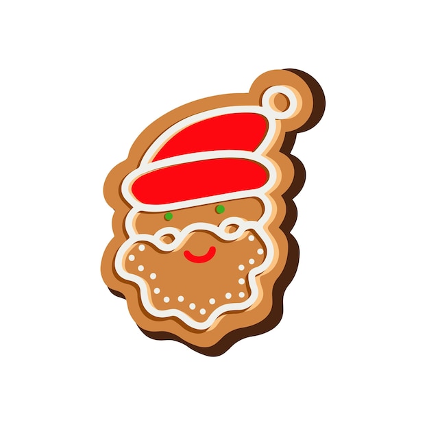 Vector galletas navideñas en forma de santa claus