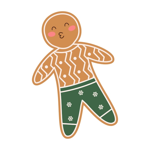 Galletas de pan de jengibre de Navidad para celebrar la Navidad Dulces caseros de invierno en formas festivas sobre un fondo blanco