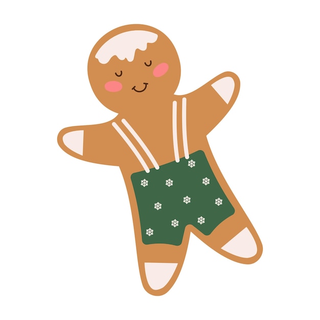 Galletas de pan de jengibre de Navidad para celebrar la Navidad Dulces caseros de invierno en formas festivas sobre un fondo blanco
