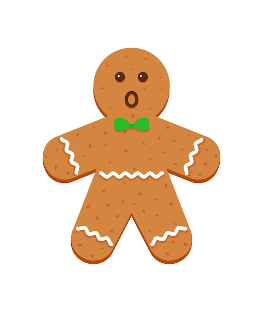 Las galletas de pan de jengibre de Navidad los hombres de pan de jengibre con corbata de mariposa la galleta clásica de Navidad