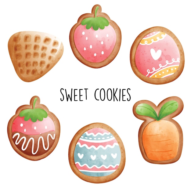 Galletas de pascua con huevos de pascua
