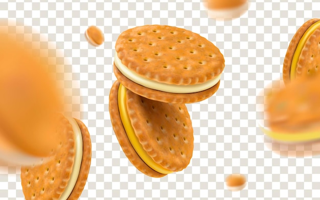 Vector galletas sándwich de queso